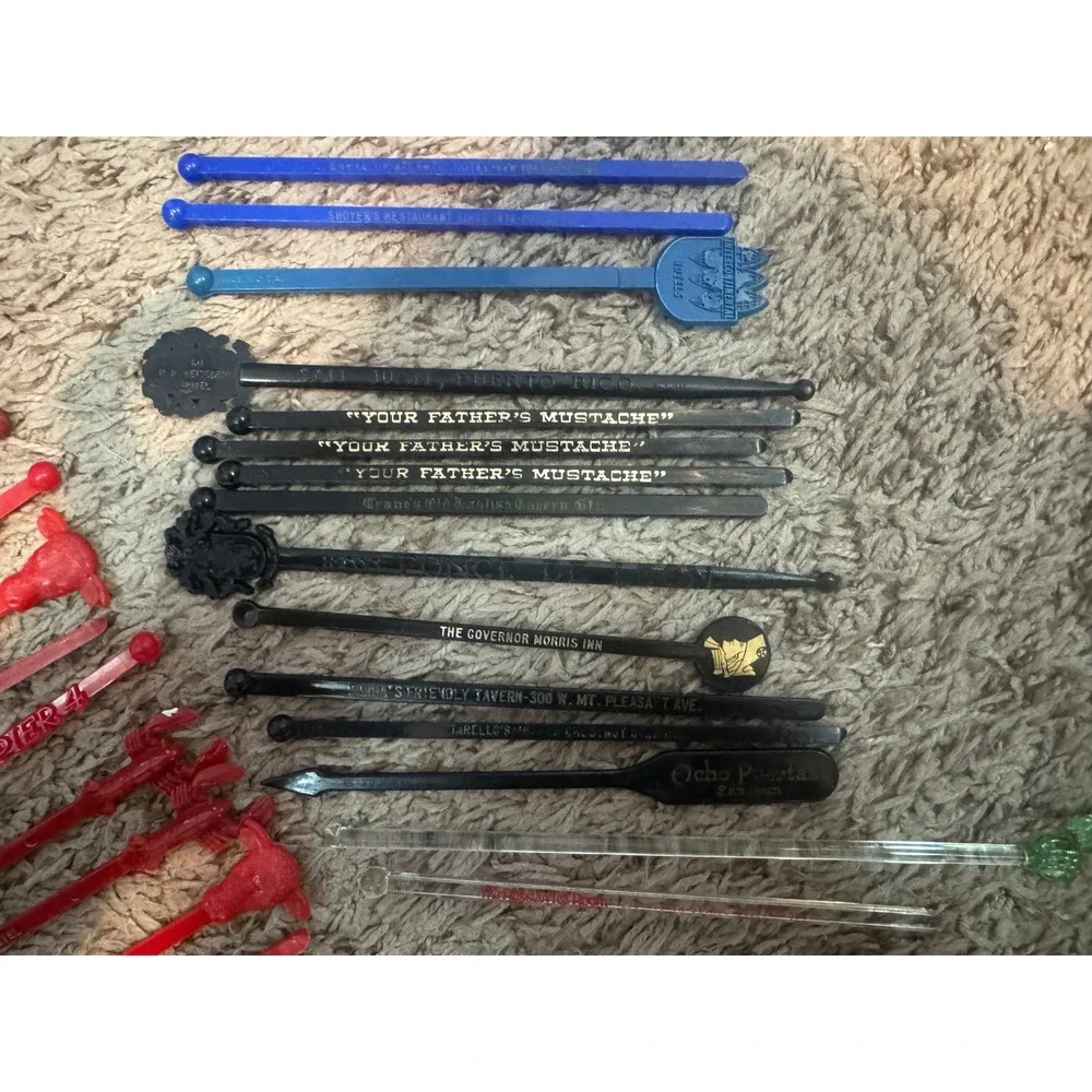 Vintage Swizzle Sticks Lot‎ of 50+ Advertising Bar Hotel Casino Vegas